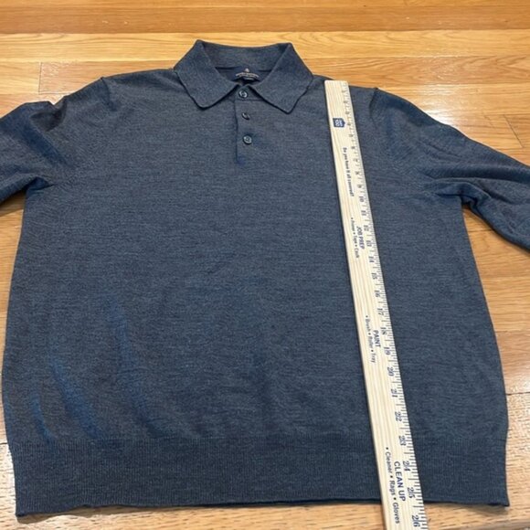 Brooks Brothers men’s 100% extra fine merino wool long sleeve polo size large. - Picture 6 of 7
